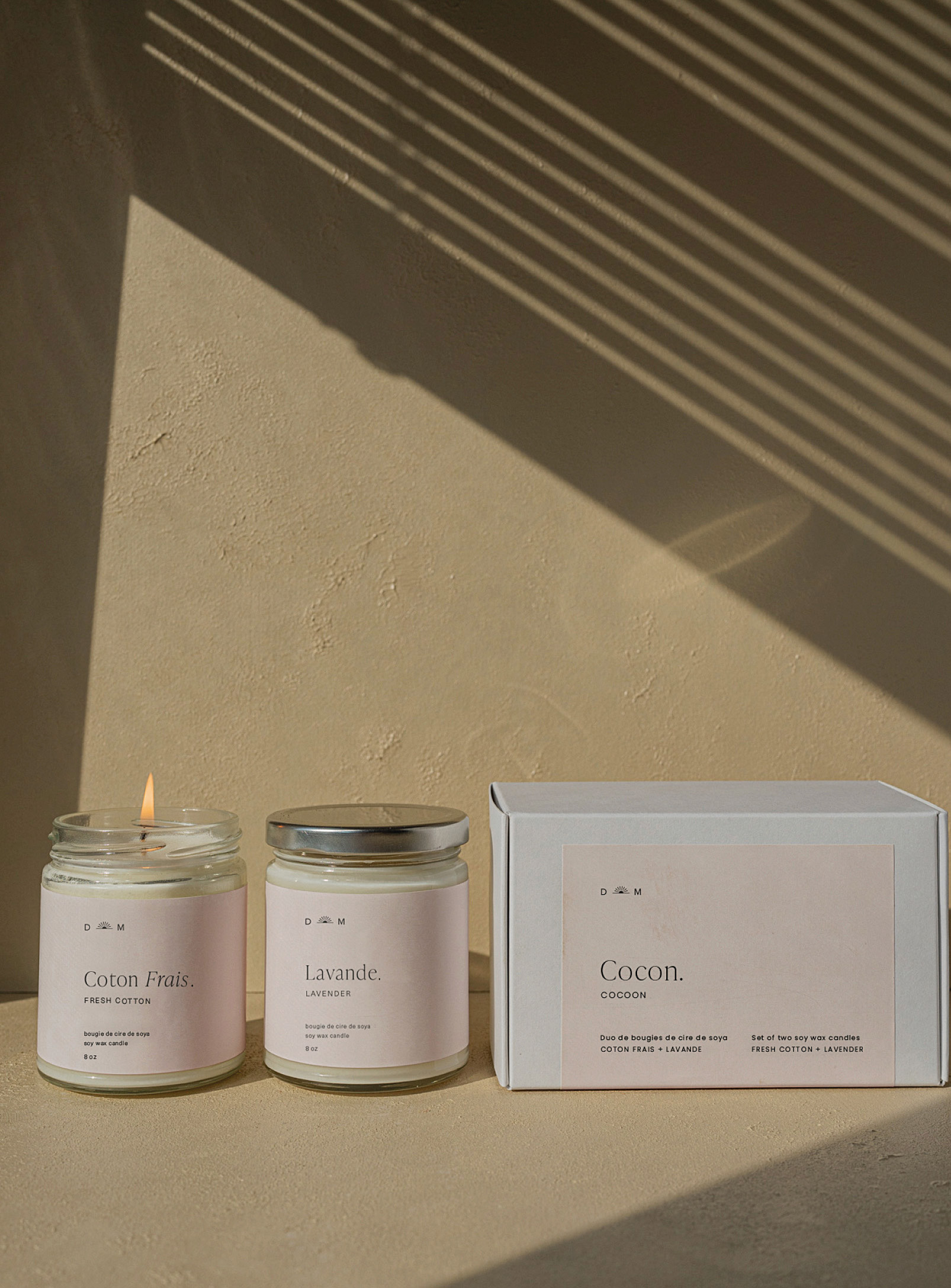 Dimanche Matin - Cocoon candle set Lavender and fresh cotton