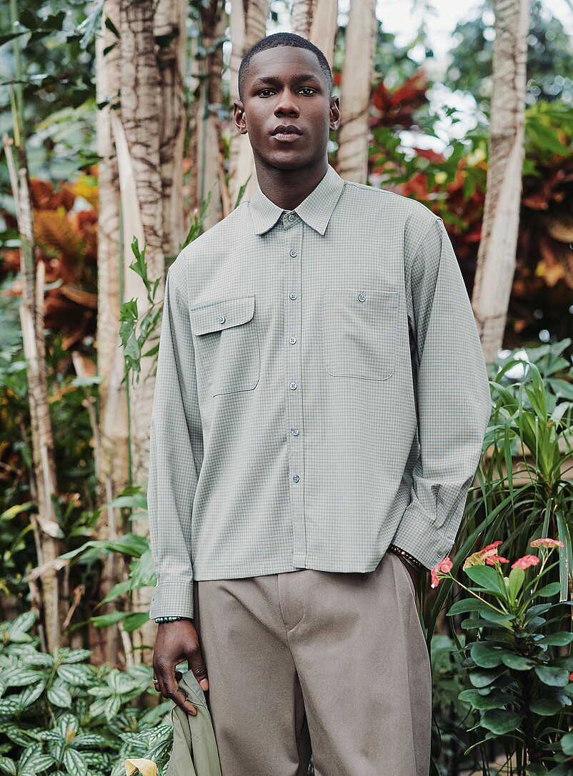 Shadow Micro-Check Shirt Imported From Seoul