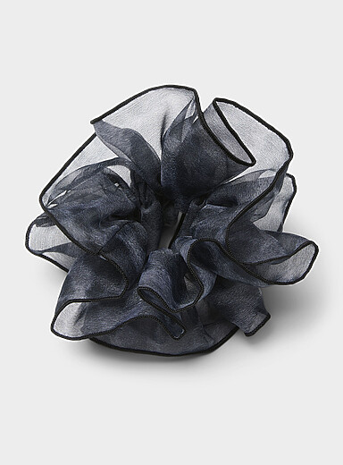 Leopard organza double scrunchie