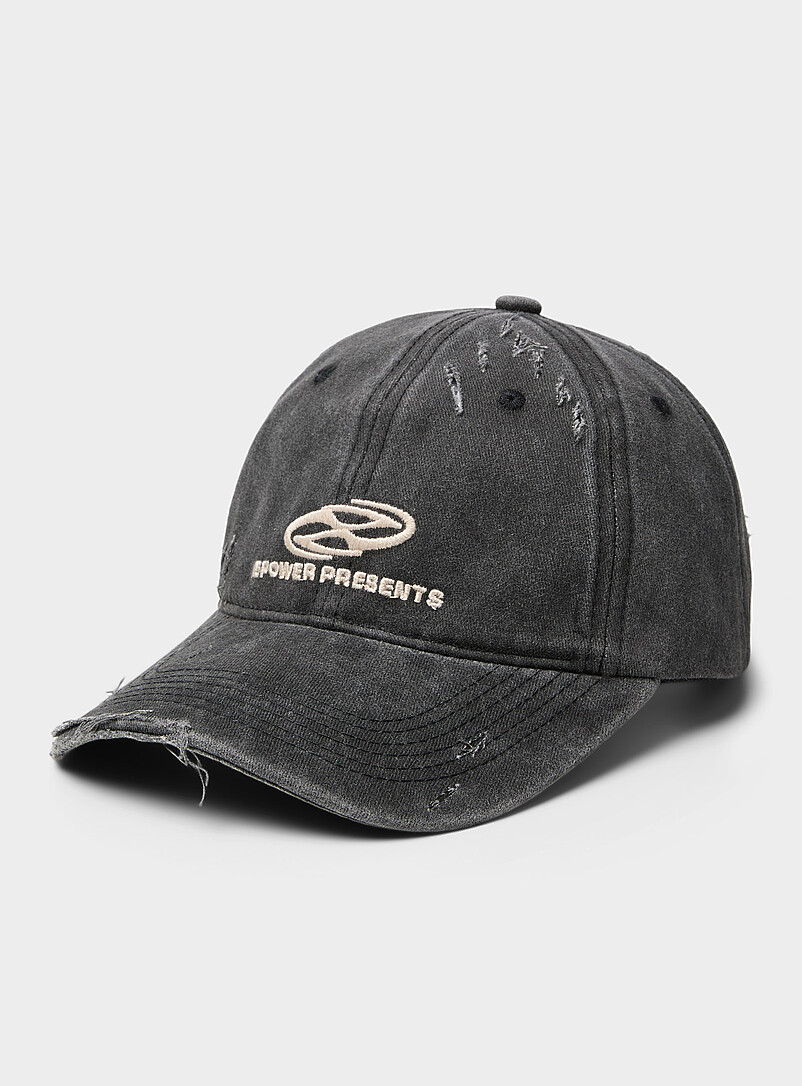 Distressed Washed Denim Cap
