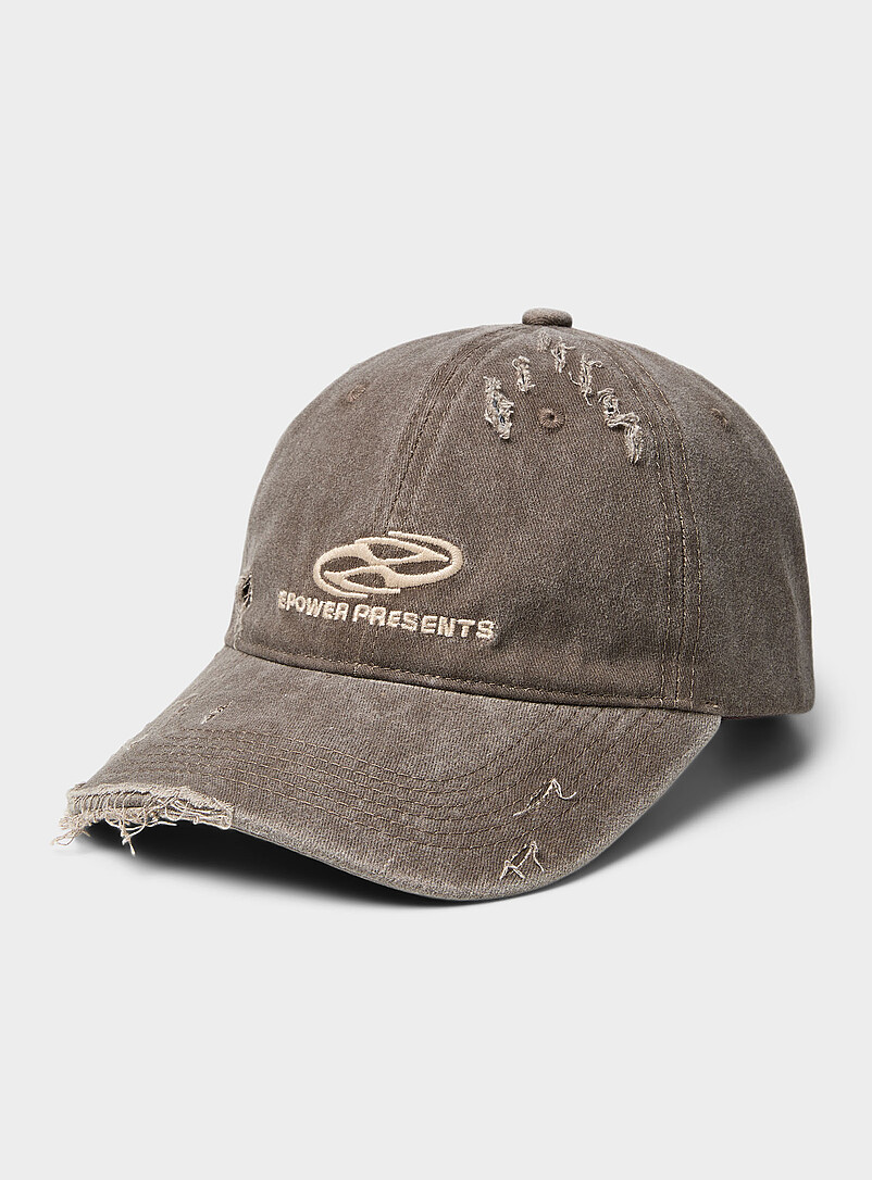 Distressed Washed Denim Cap