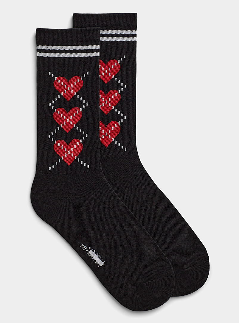 Simons Black Romantic tennis socks for women