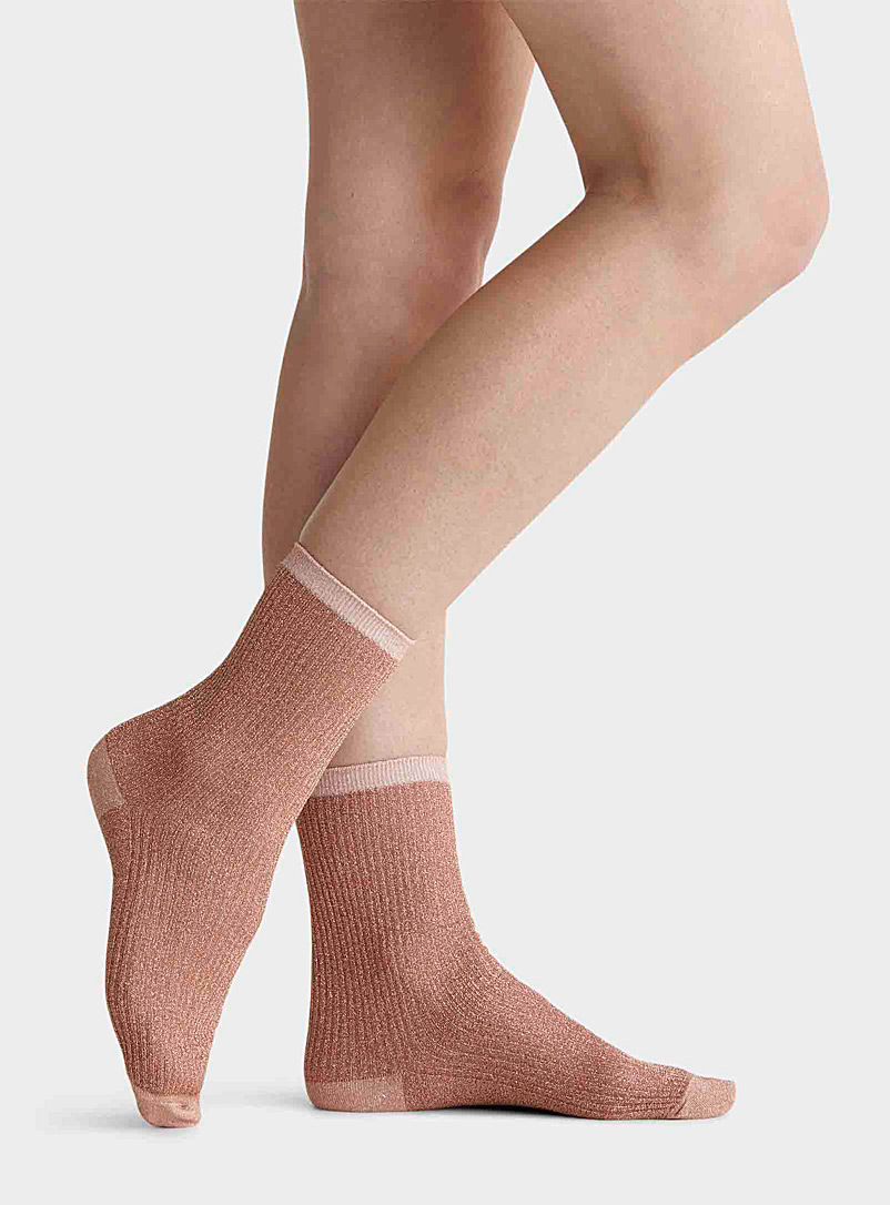 Simons Pink Shimmery sock for women