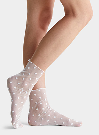 Dotted sheer socks, Simons, Shop Women's Socks Online