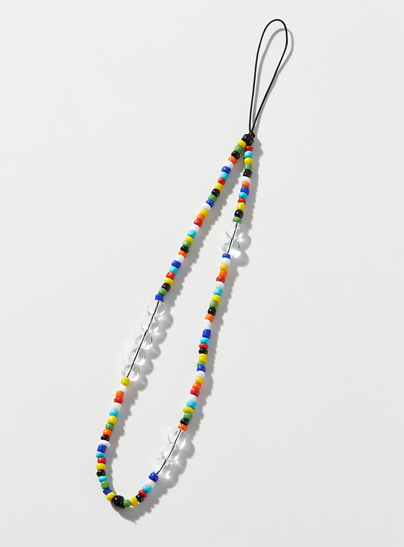 Simons Assorted Rainbow jewel phone strap for women