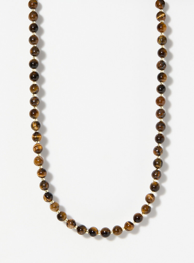 Tiger's eye bead necklace product image (primary)