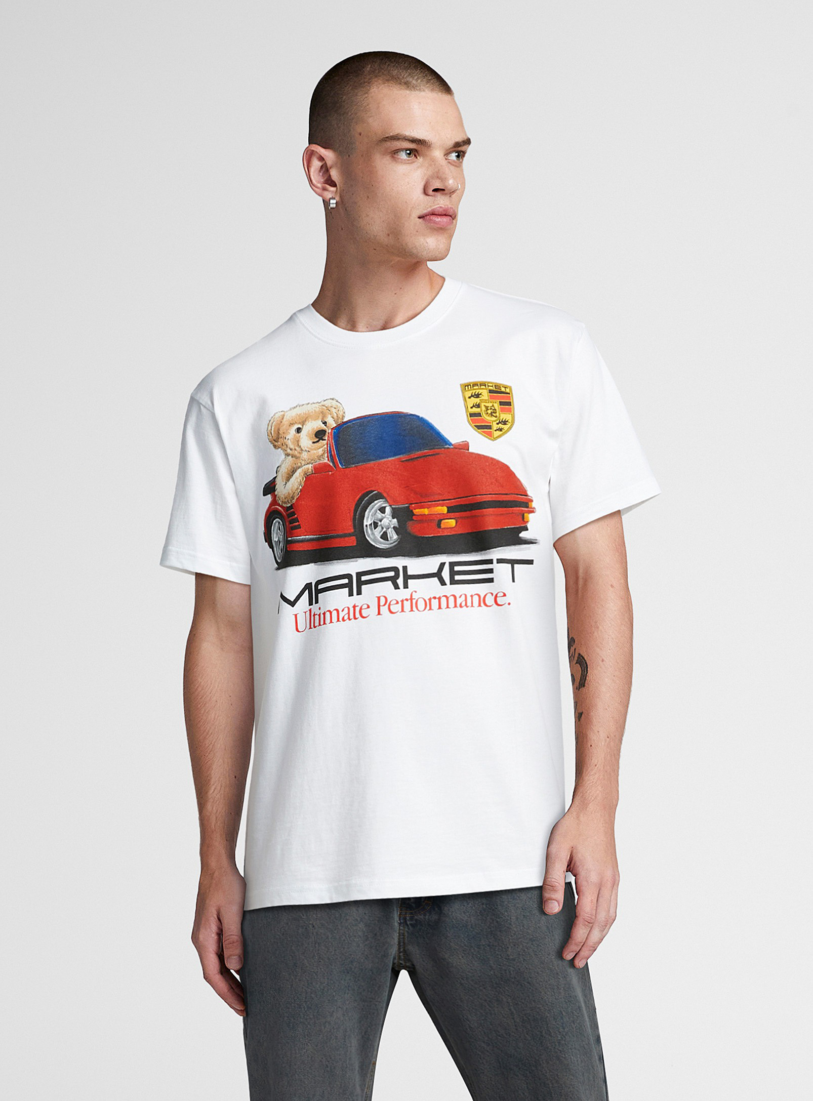 Market Car Teddy Bear T-shirt In White