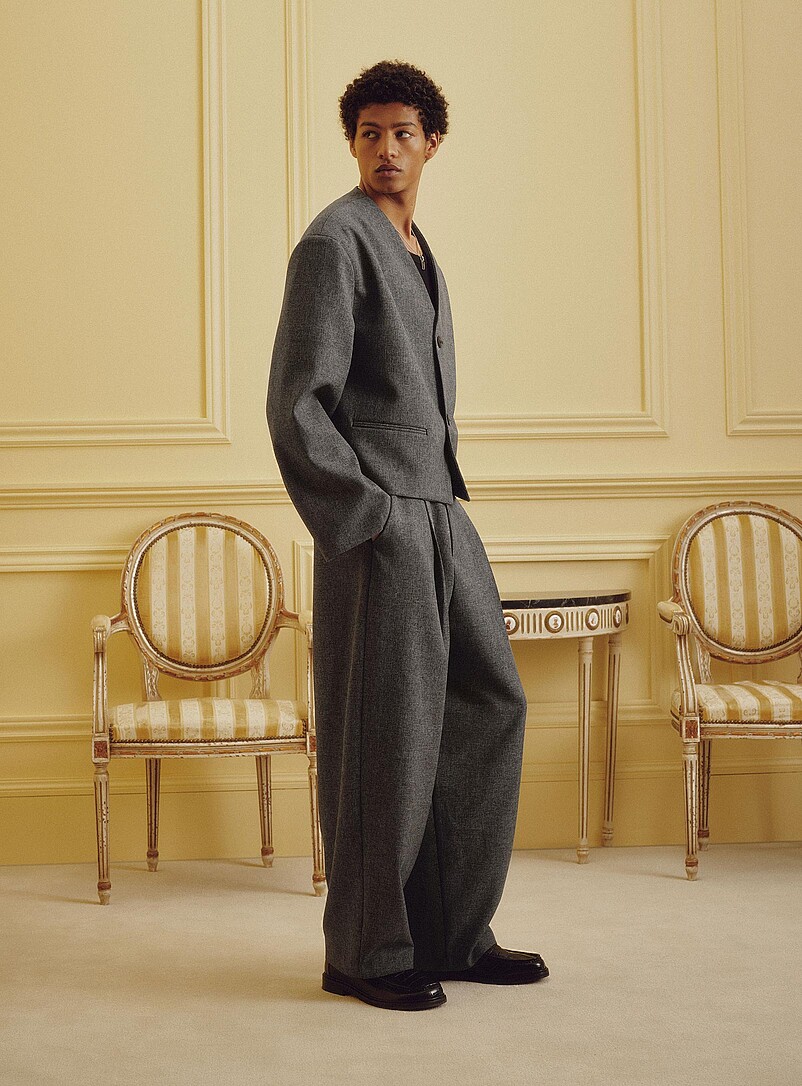 Micro-Check Pleated Barrel Pant Imported From Seoul