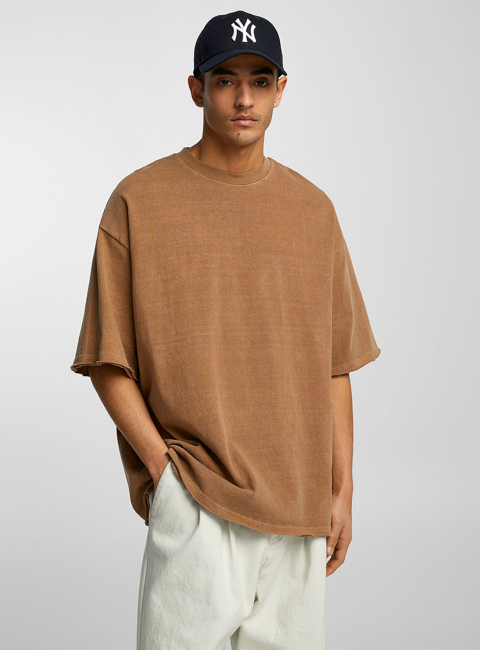 Le 31 Faded Jersey Oversized T-shirt In Fawn