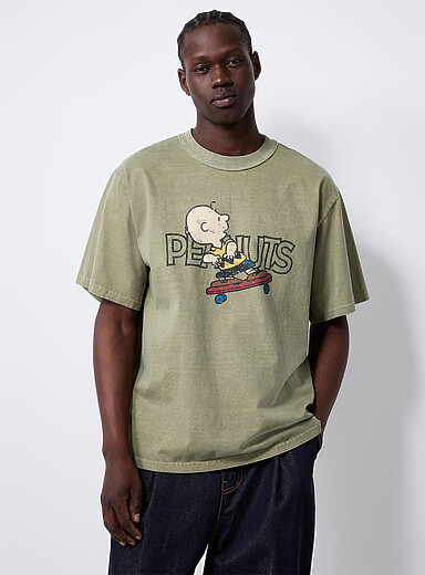 Le t-shirt Peanuts jersey d&eacute;lav&eacute; <b>Importation de S&eacute;oul</b>