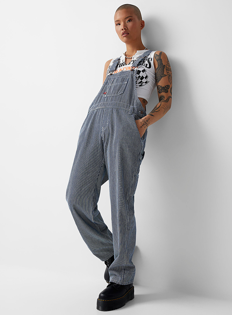 Dickies Patterned Blue Contrast seam overalls for women