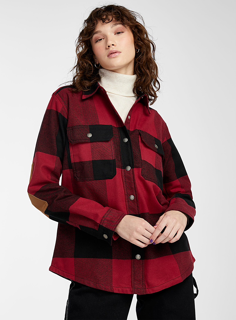 Dickies Patterned Red Buffalo flannel overshirt for women