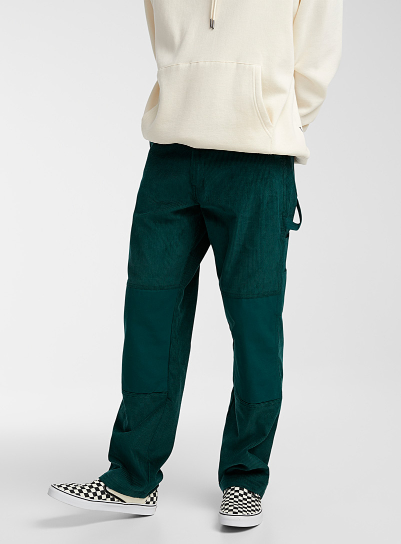 Dickies: Le pantalon workwear velours côtelé Coupe droite Vert bouteille pour homme