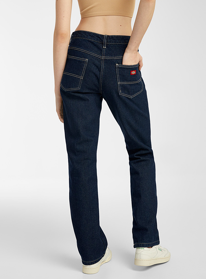 Dickies Marine Blue Flannel-lined straight jean for women