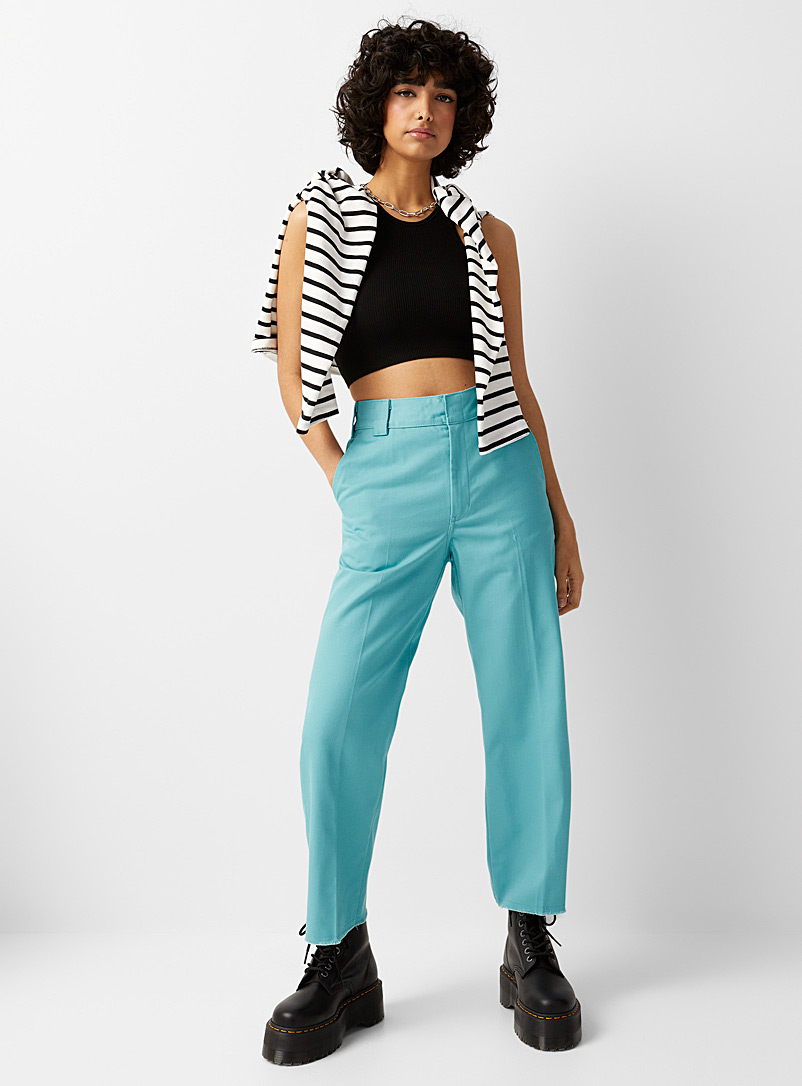 Dickies Teal Cropped twill pant for women