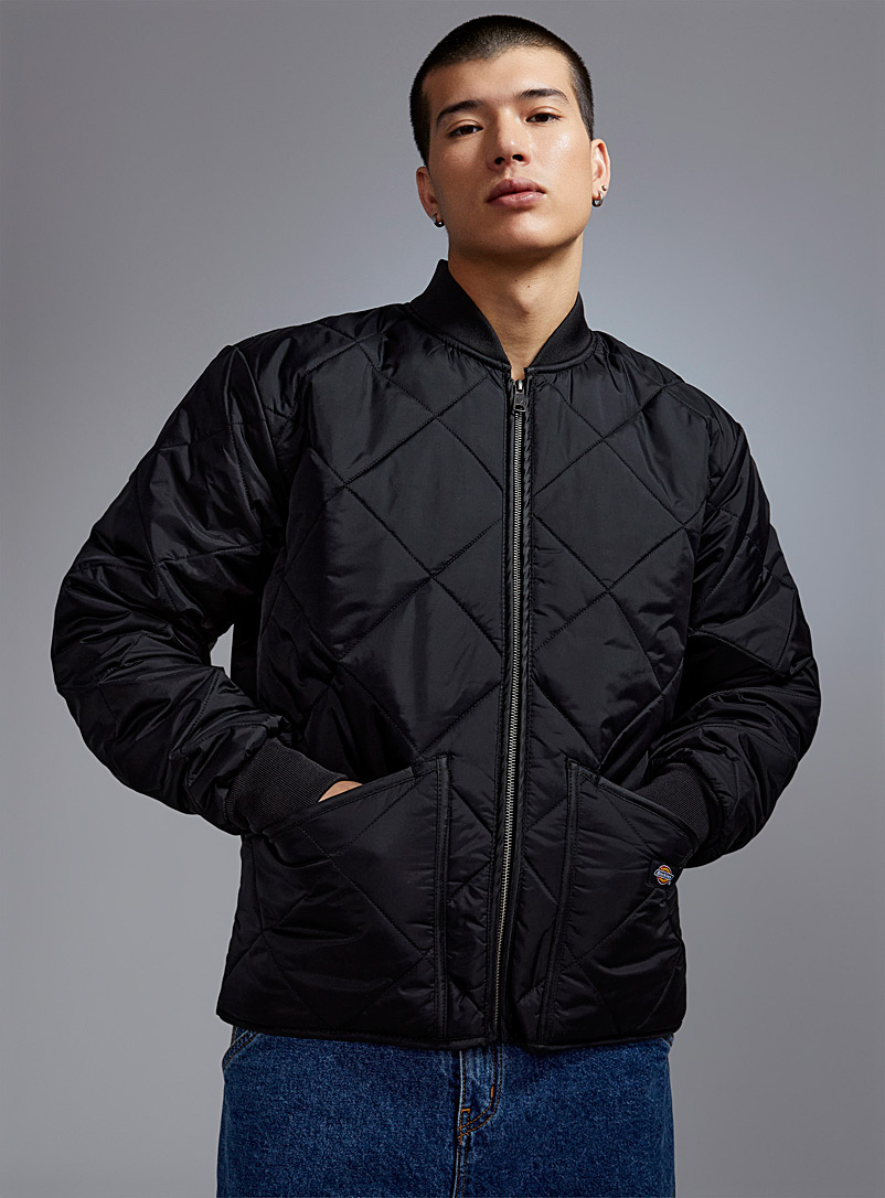 Dickies Black Diamond quilted bomber jacket for men