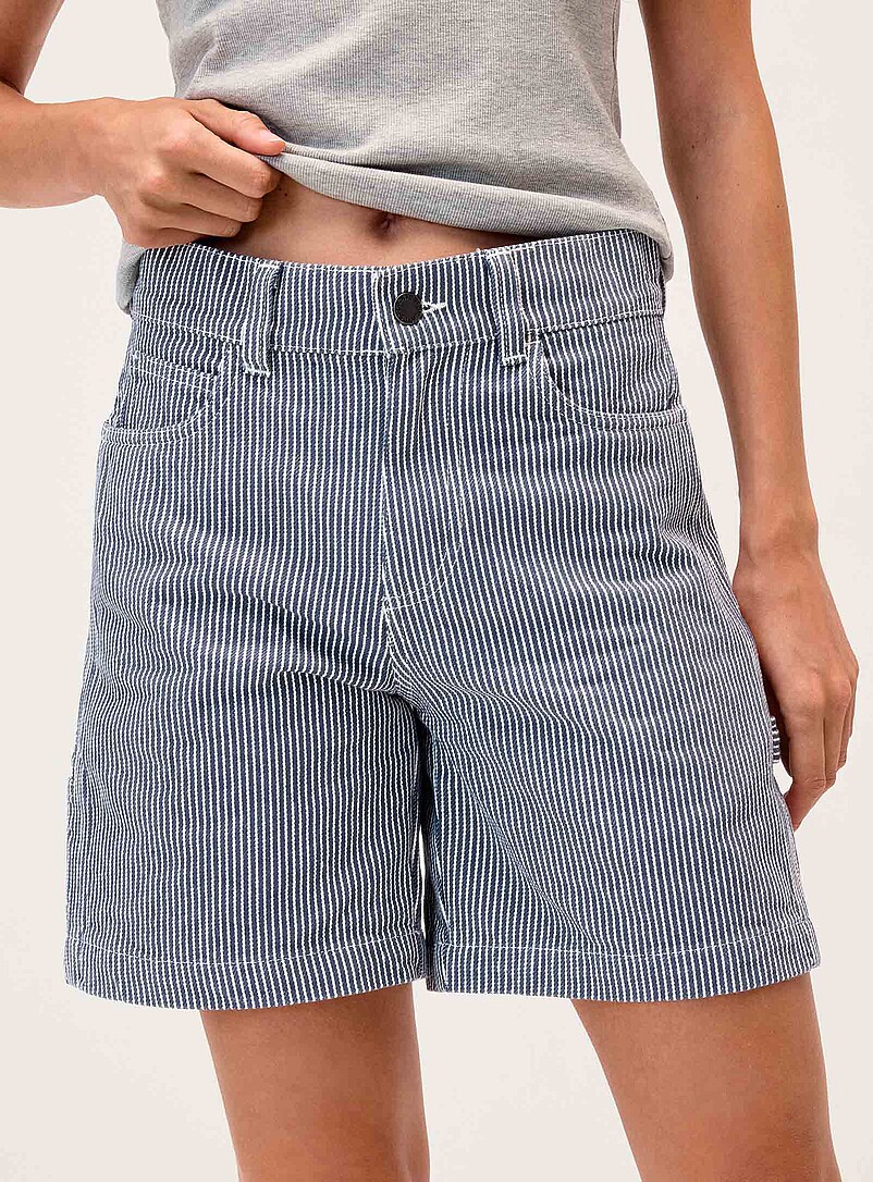 Dickies: Le short menuisier ray&eacute; Bleu moyen - Ardoise pour femme