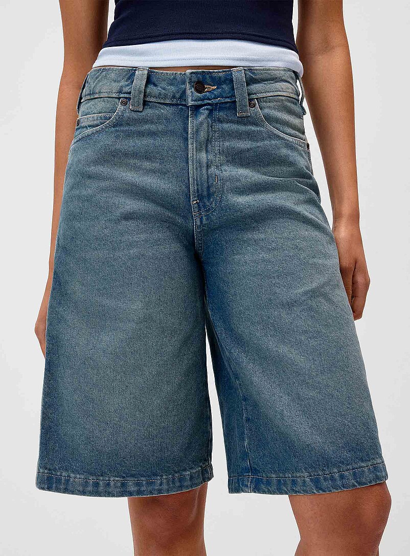 Dickies Baby Blue Mid-rise carpenter jort for women