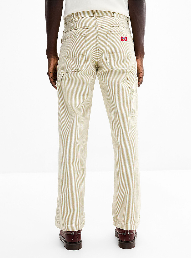 Dickies Patterned Blue Hickory stripe carpenter pant <b>Loose fit</b> for men