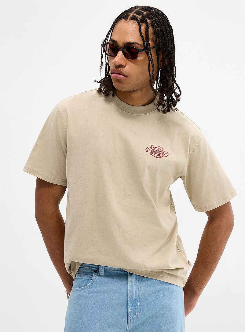 Dickies: Le t-shirt cowboys &agrave; cheval Beige pour homme