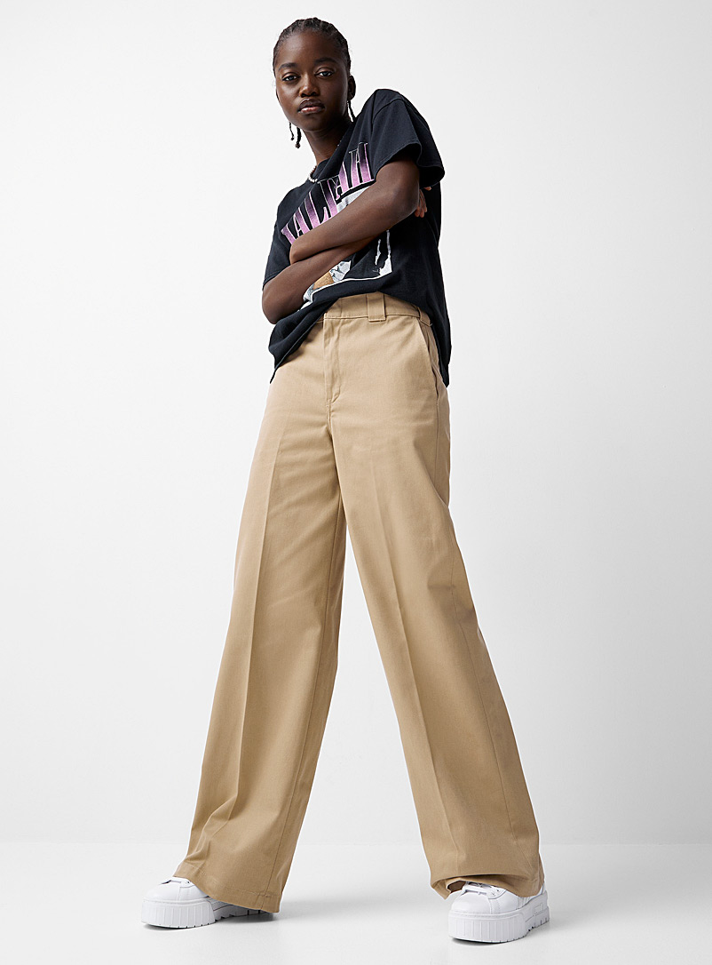 Dickies Sand Twill wide-leg work pant for women