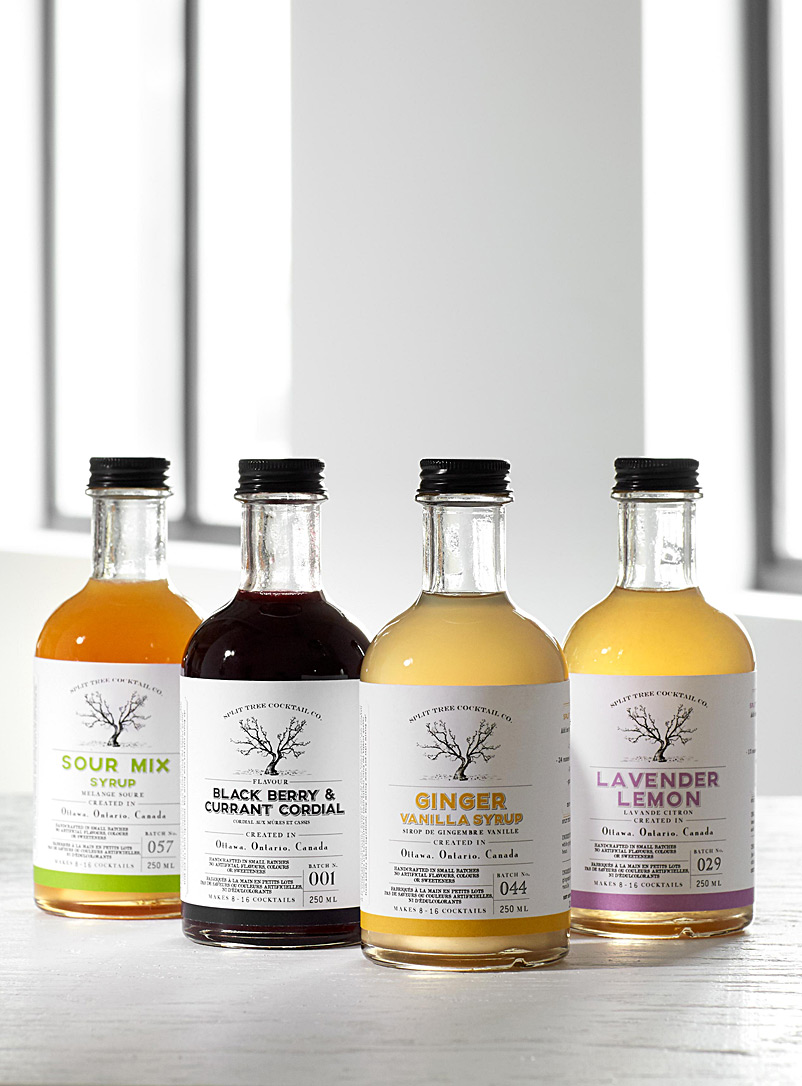 Split Tree Cocktail Co. Assorted Cocktail syrups with sour mix