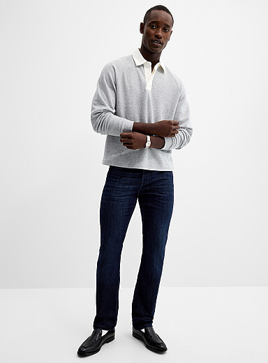 7 For All Mankind: Le jean indigo &eacute;pur&eacute; <b>Coupe droite</b> Bleu marine pour homme