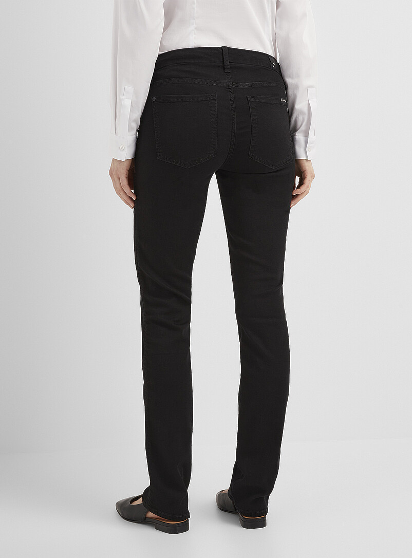 7 For All Mankind: Le jean Kimmie noir <b>Coupe : jambe droite, taille r&eacute;guli&egrave;re</b> Noir pour femme