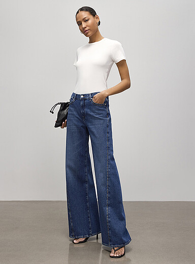 Lotta studded jean <b>Fit: Wide leg, mid rise</b>