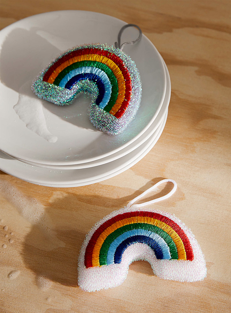 Simons Maison Assorted Iridescent rainbow scrubbing sponges Set of 2