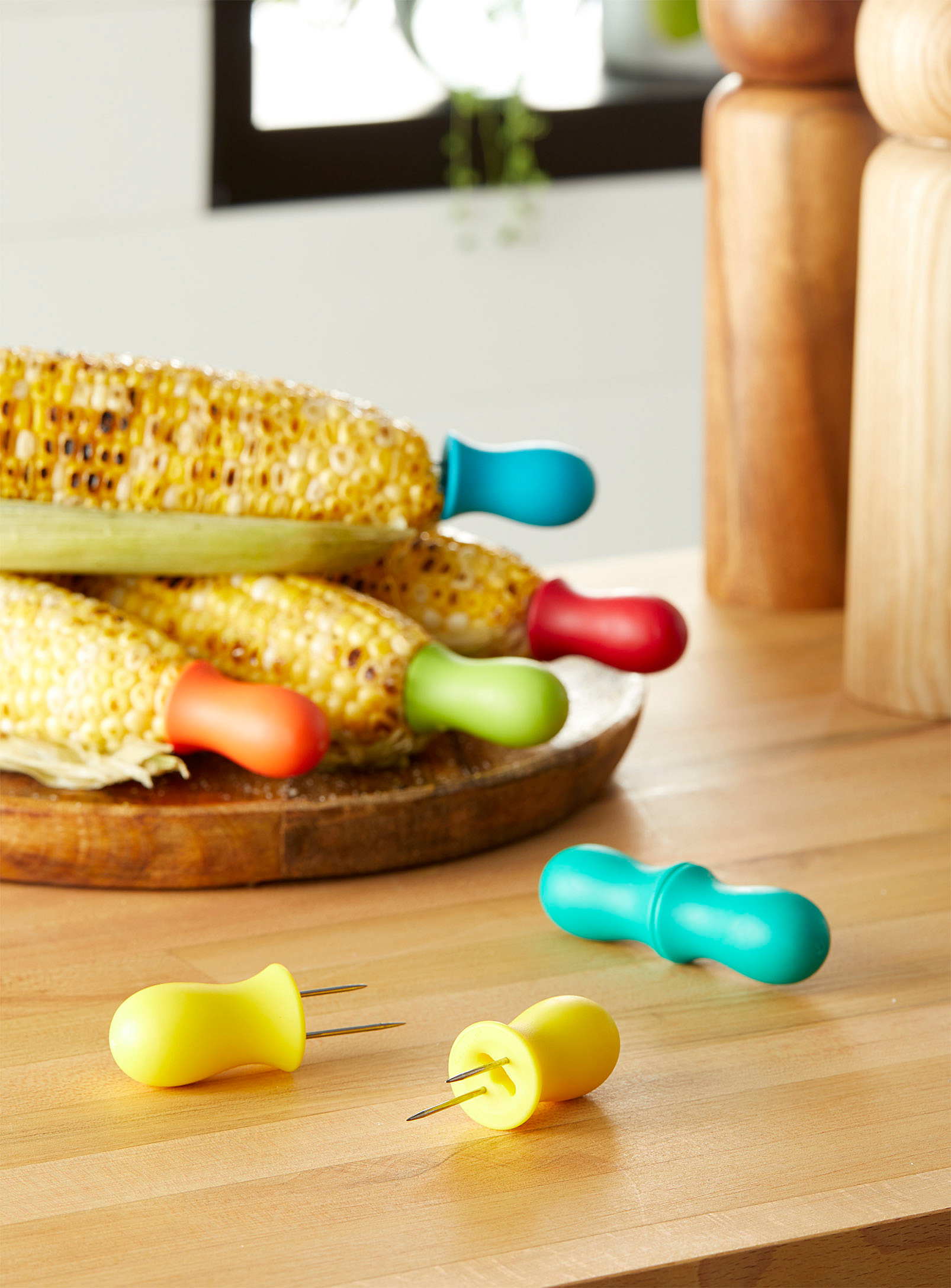 Simons Maison Rainbow Corn Holders  Set Of 6 Pairs In Assorted