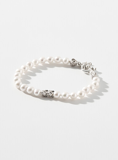 Le bracelet de perles Louis III en argent sterling