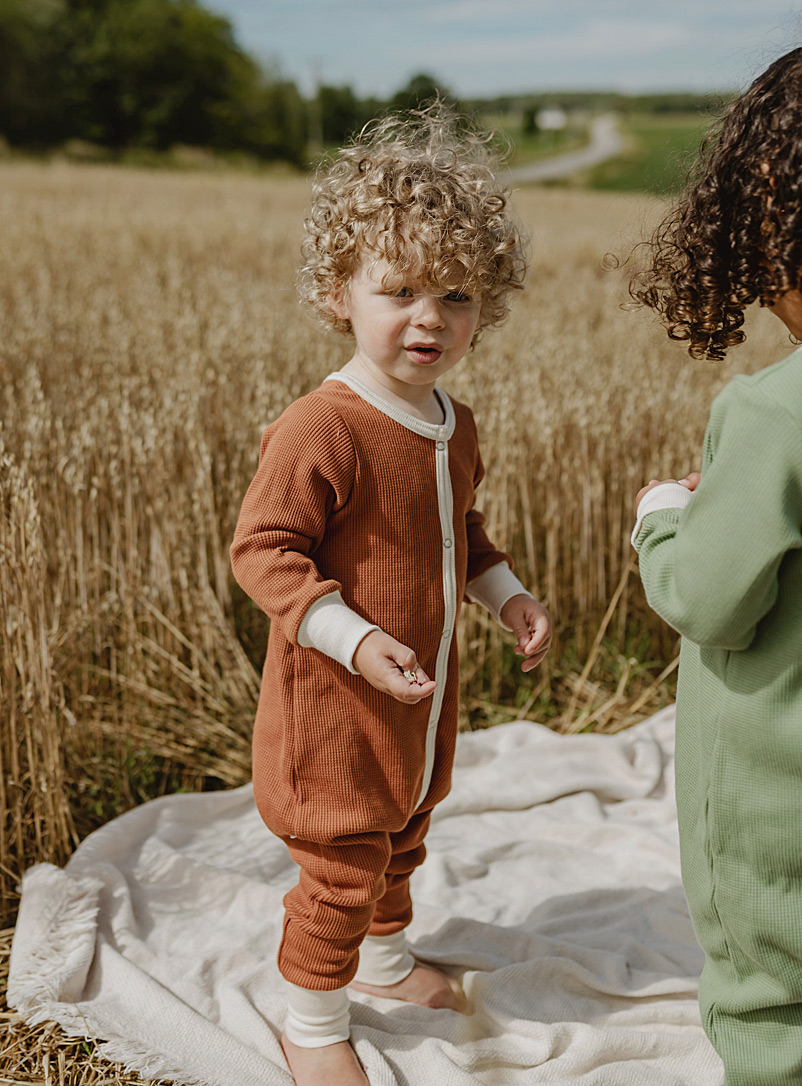 O'lou Copper Grow-with-me long-sleeve jumpsuit