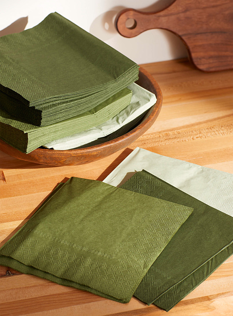 Simons Maison Green Green paper napkins 16.5 x 16.5 cm. Pack of 75.