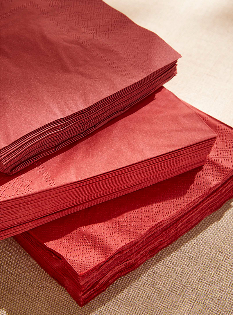 Simons Maison Red Red paper napkins 16.5 x 16.5 cm. Pack of 75.