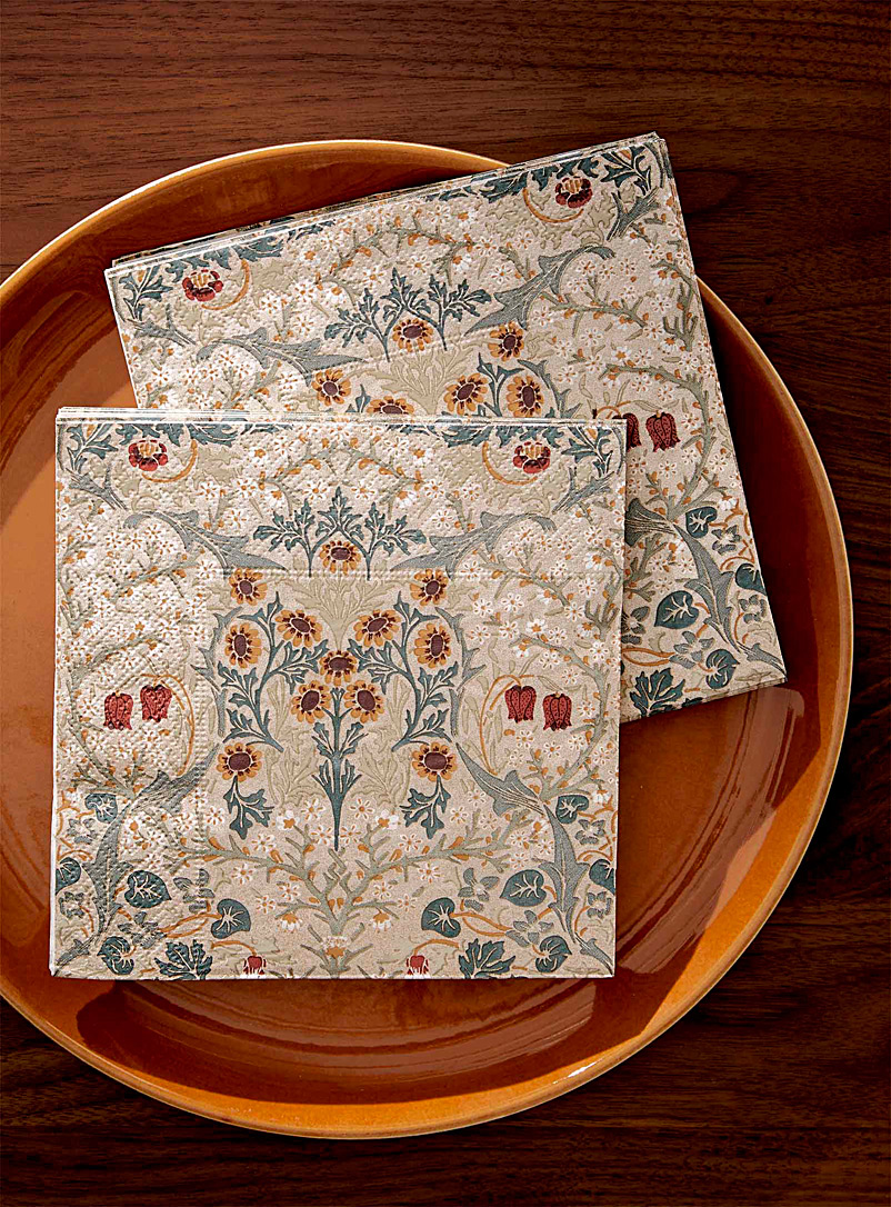 Simons Maison Assorted Flowers of yesteryear paper napkins 16.5 x 16.5 cm. Pack of 25.