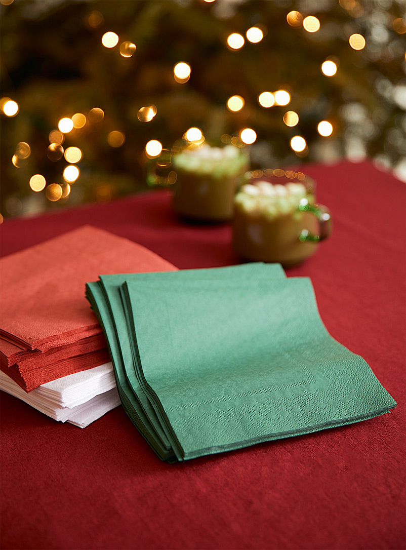 Simons Maison: Les serviettes en papier trio festif 16,5 x 16,5 cm. Paquet de 75. Assorti