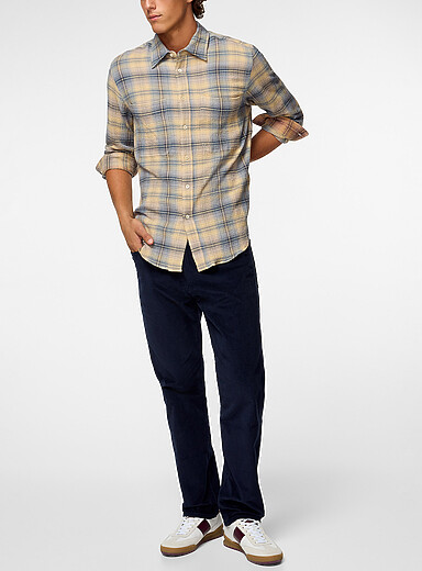 PS Paul Smith Navy/Midnight Blue Tapered corduroy pant for men