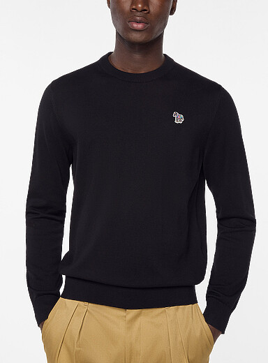 PS Paul Smith Black Zebra patch sweater for men