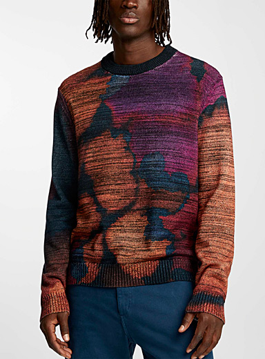 PS Paul Smith Marine Blue Heathered sunset sweater for men
