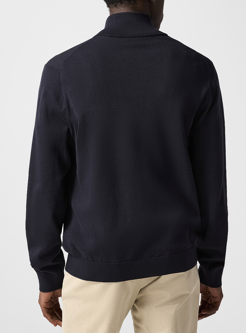 Paul Smith Navy/Midnight Blue Zebra patch zippered cardigan for men