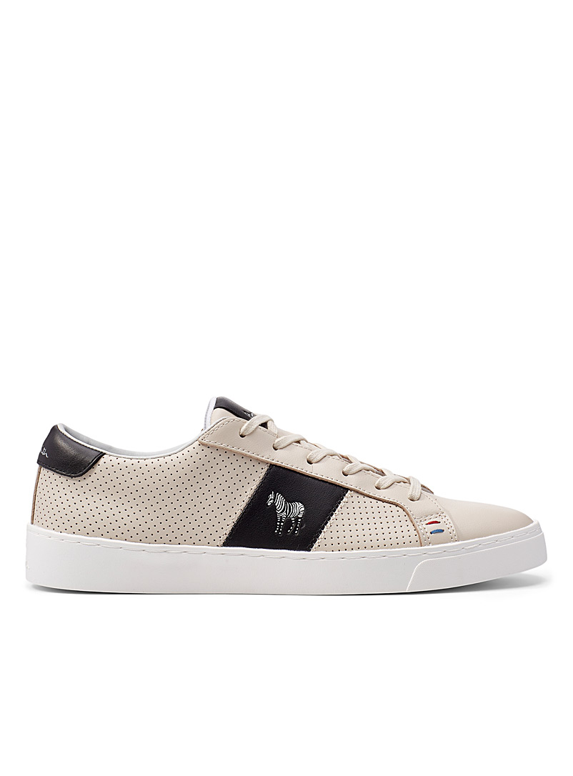 PS Paul Smith Ivory White Perforated Zebra sneakers Men for men