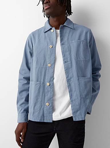 PS Paul Smith Baby Blue Blue patch pockets overshirt for men