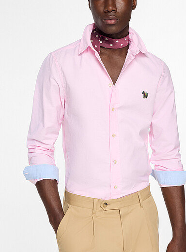 PS Paul Smith Pink Colourful zebra Oxford shirt for men