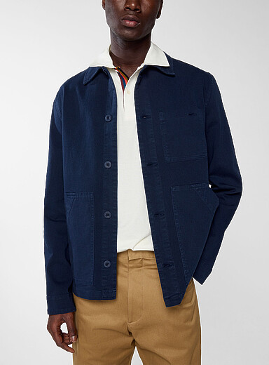 PS Paul Smith: La veste travailleur twill bleu marie Bleu marine - Bleu nuit pour homme