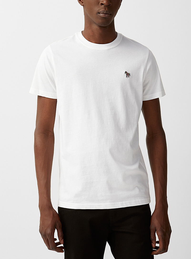 PS Paul Smith: Le t-shirt écusson zèbre Blanc pour homme