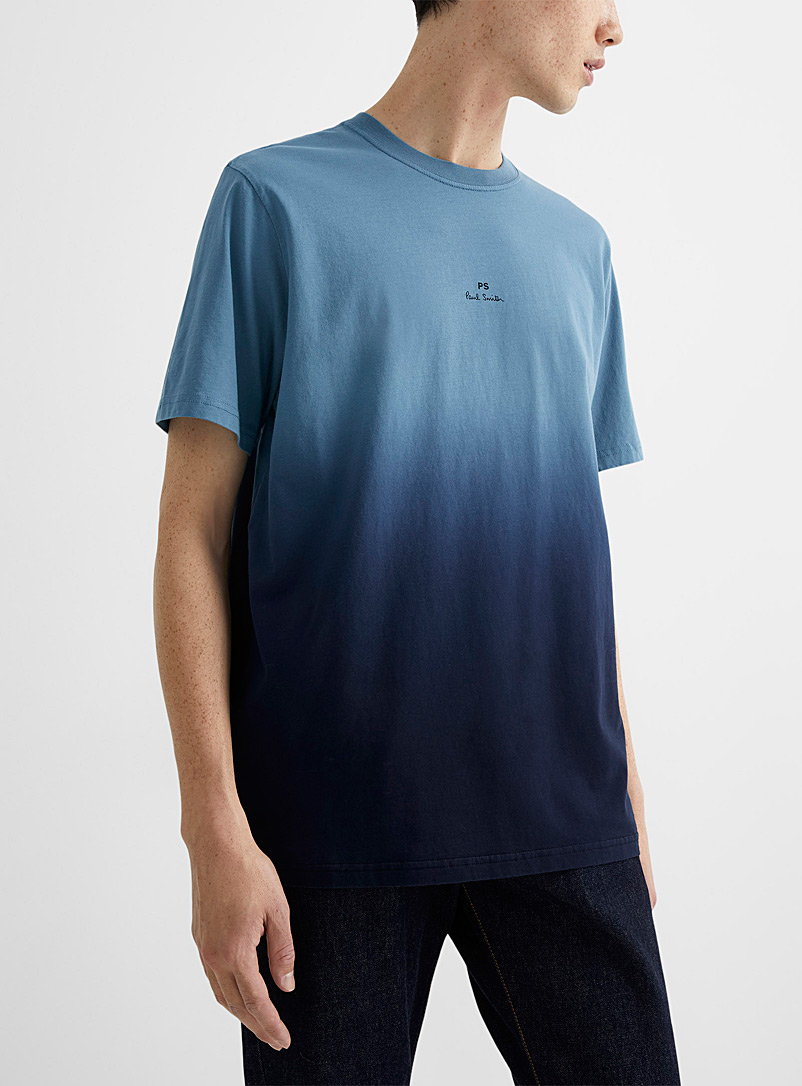 PS Paul Smith: Le t-shirt coton bio bleu ombré Marine pour homme