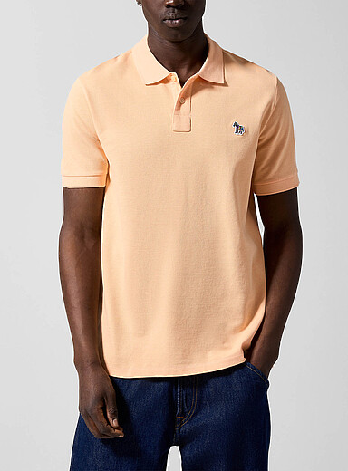 PS Paul Smith Orange Zebra patch polo for men