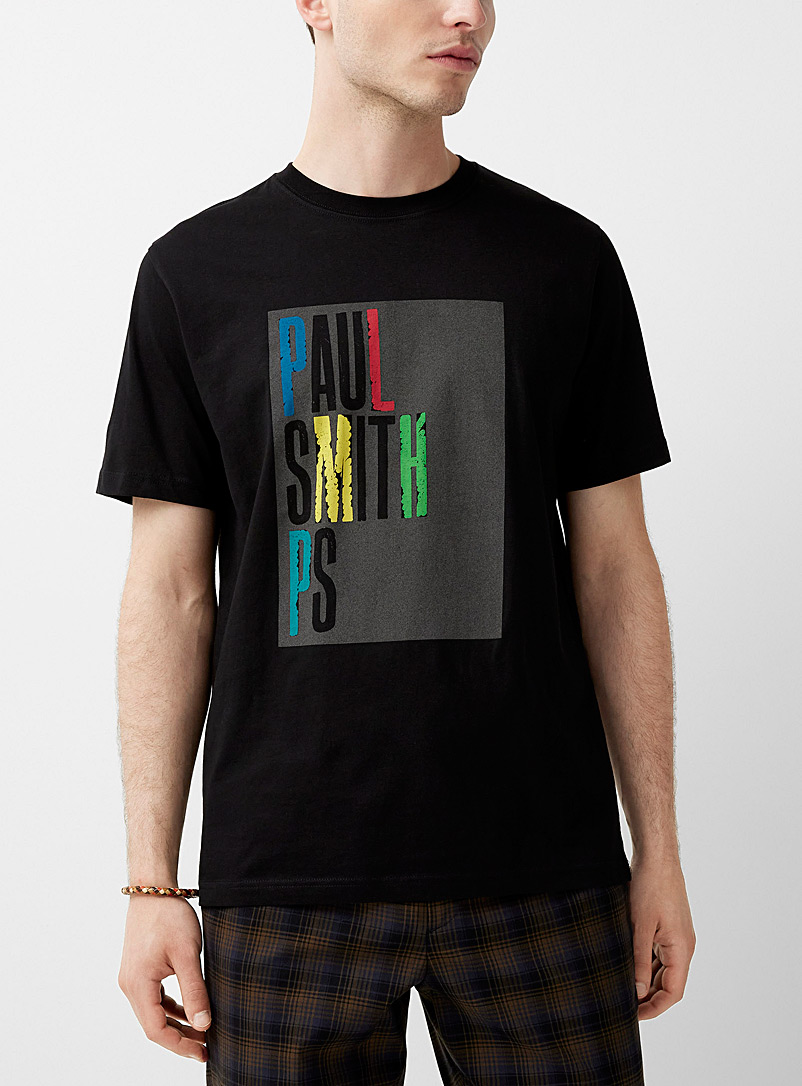 PS Paul Smith Black Signature printed T-shirt for men
