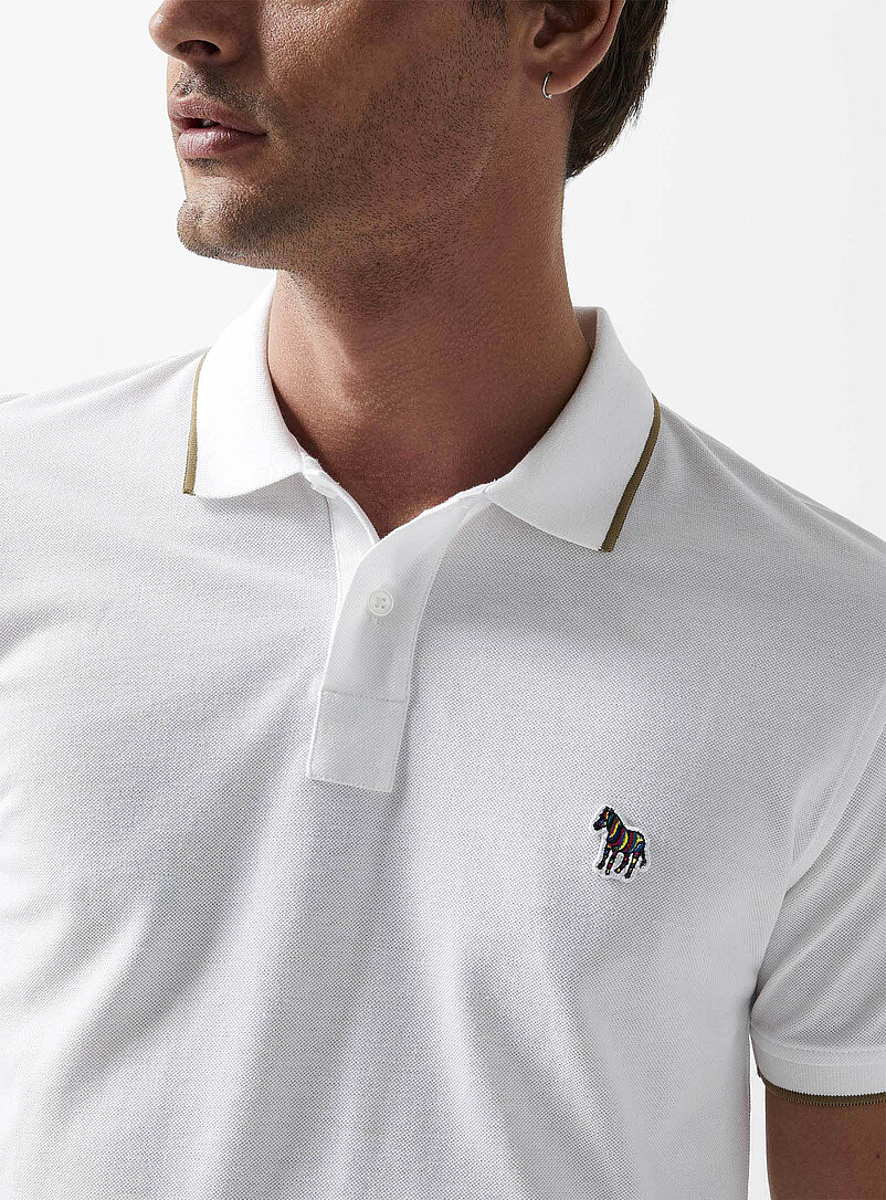 PS Paul Smith: Le polo piqu&eacute; bordures accent Vert pistache - Menthe pour homme